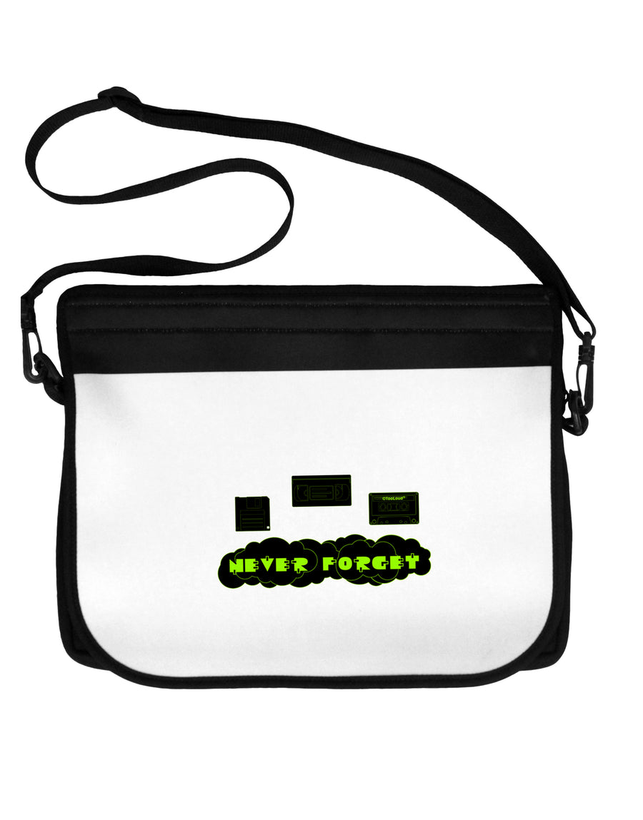 Never Forget Retro 80's Funny Neoprene Laptop Shoulder Bag by TooLoud-Laptop Shoulder Bag-TooLoud-Black-White-15 Inches-Davson Sales