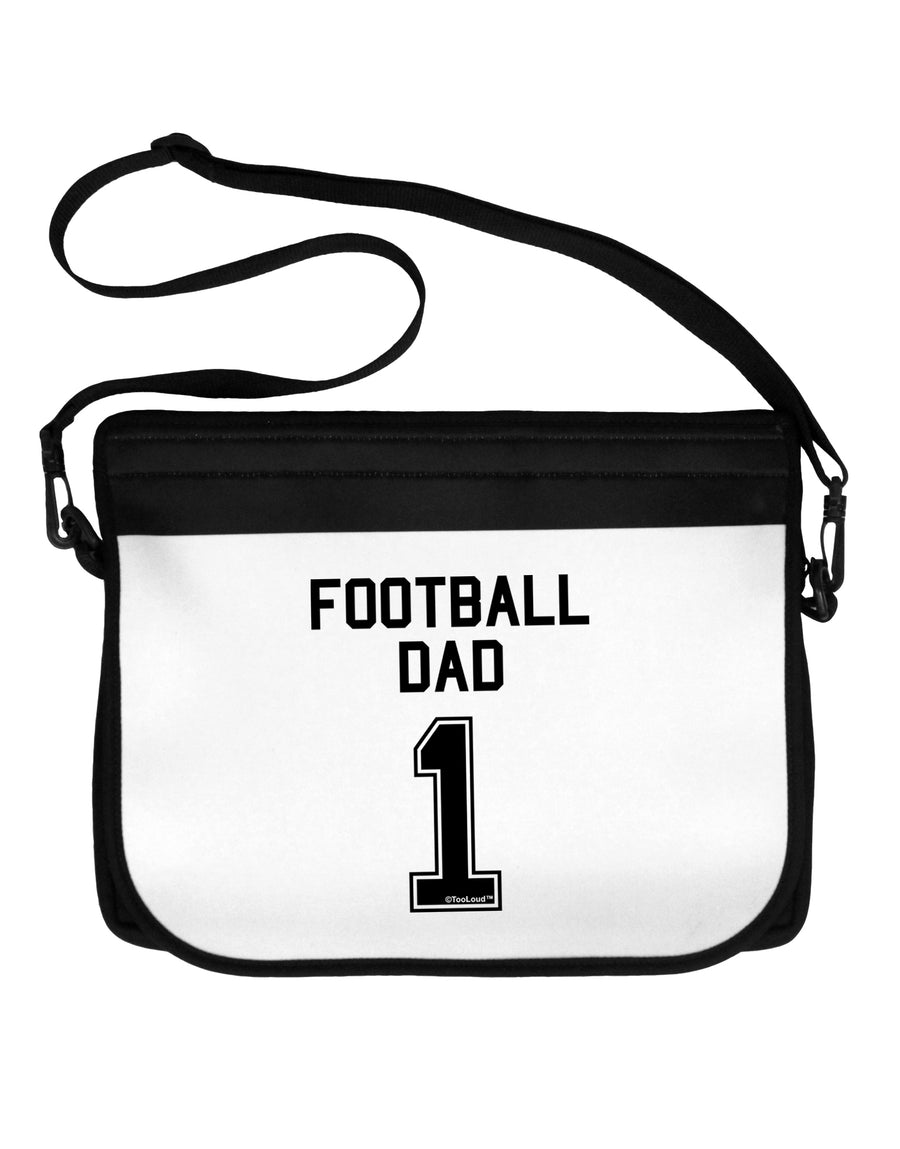 Football Dad Jersey Neoprene Laptop Shoulder Bag by TooLoud-Laptop Shoulder Bag-TooLoud-Black-White-One Size-Davson Sales