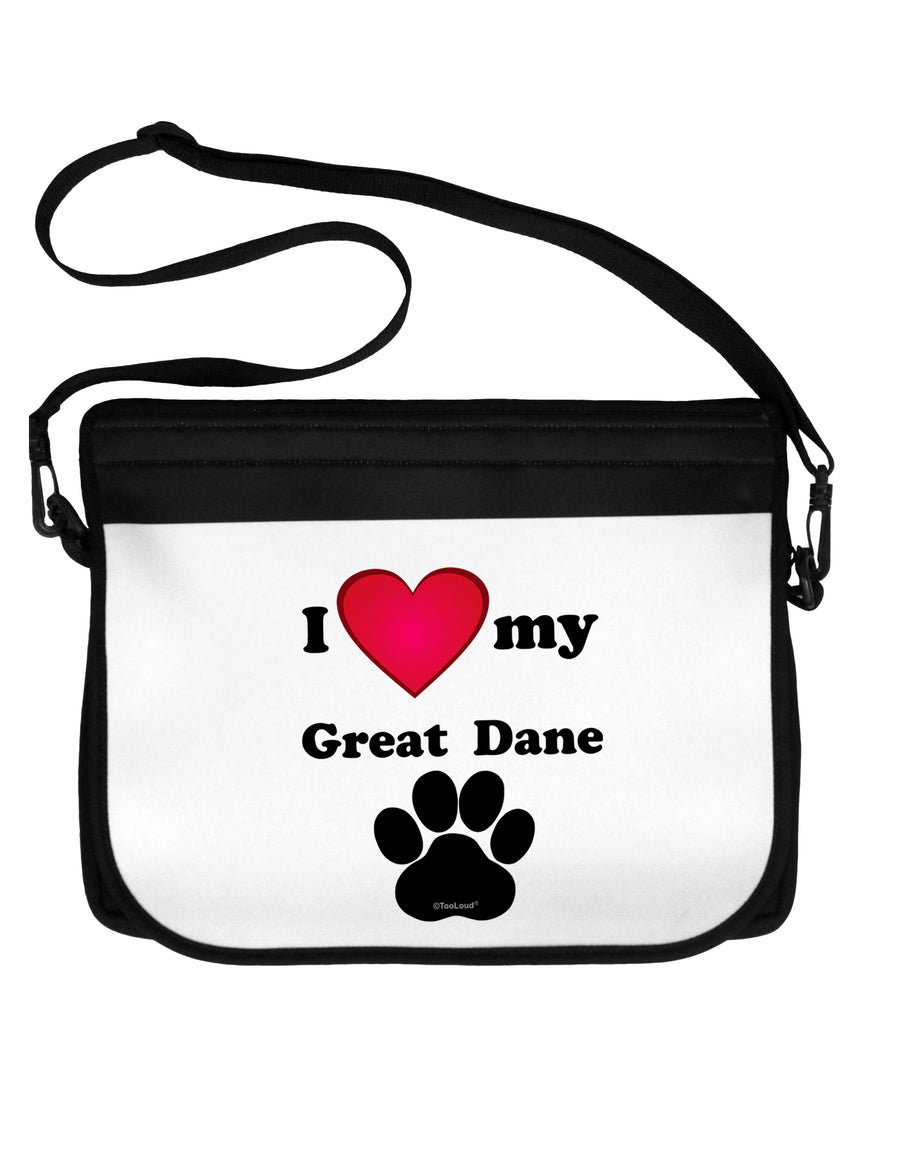 I Heart My Great Dane Neoprene Laptop Shoulder Bag by TooLoud-TooLoud-Black-White-15 Inches-Davson Sales