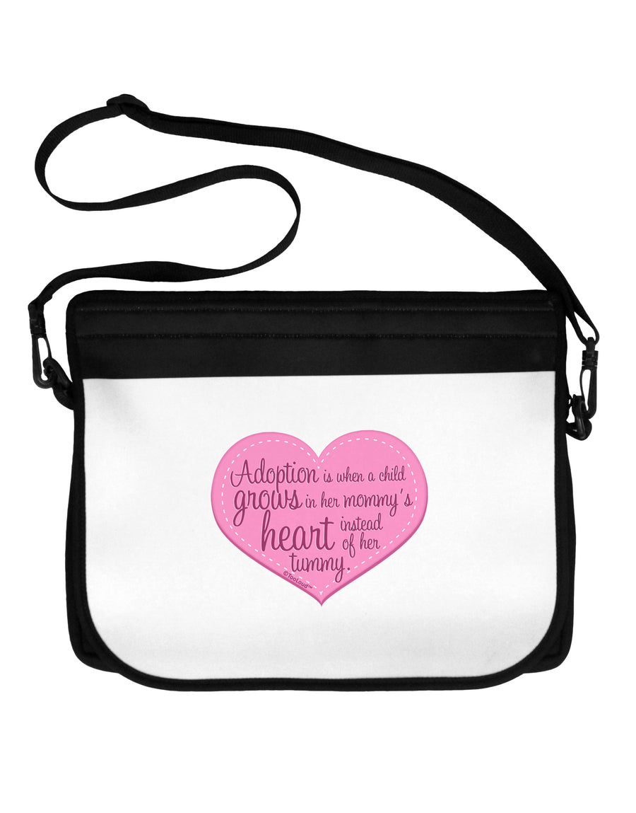 Adoption is When - Mom and Daughter Quote Neoprene Laptop Shoulder Bag by TooLoud-Laptop Shoulder Bag-TooLoud-Black-White-One Size-Davson Sales