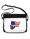 American Roots Design - American Flag Neoprene Laptop Shoulder Bag by TooLoud-Laptop Shoulder Bag-TooLoud-Black-White-One Size-Davson Sales