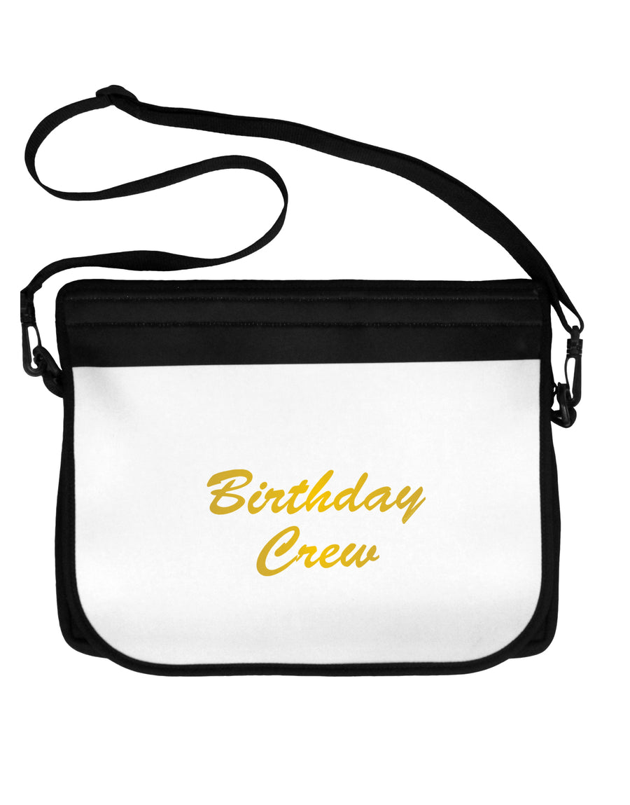 Birthday Crew Text Neoprene Laptop Shoulder Bag by TooLoud-TooLoud-Black-White-15 Inches-Davson Sales
