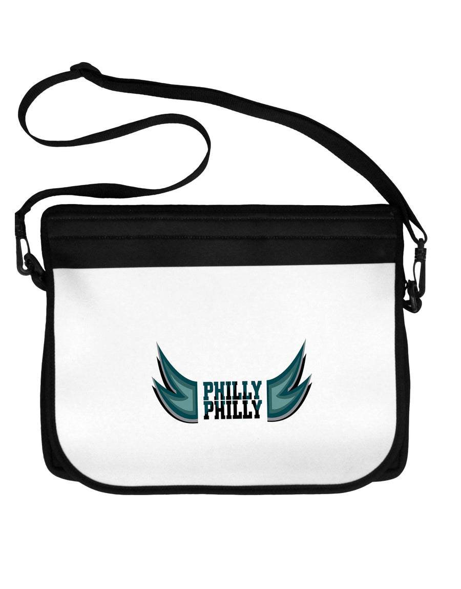 Philly Philly Funny Beer Drinking Neoprene Laptop Shoulder Bag by TooLoud-Laptop Shoulder Bag-TooLoud-Black-White-15 Inches-Davson Sales