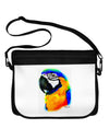 Brightly Colored Parrot Watercolor Neoprene Laptop Shoulder Bag-Laptop Shoulder Bag-TooLoud-Black-White-One Size-Davson Sales