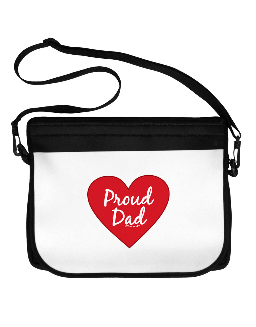 Proud Dad Heart Neoprene Laptop Shoulder Bag by TooLoud-Laptop Shoulder Bag-TooLoud-Black-White-One Size-Davson Sales