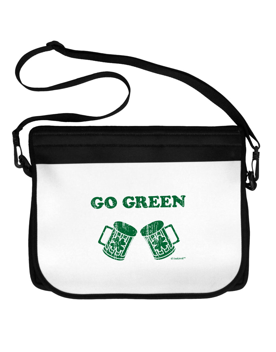 Go Green - St. Patrick's Day Green Beer Neoprene Laptop Shoulder Bag by TooLoud-Laptop Shoulder Bag-TooLoud-Black-White-One-Size-Adult-Davson Sales
