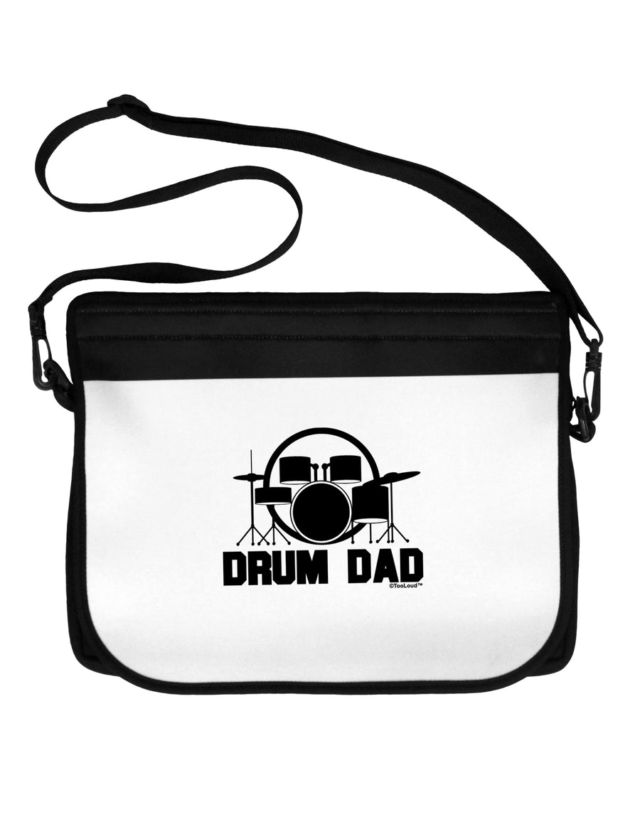 Drum Dad Neoprene Laptop Shoulder Bag by TooLoud-Laptop Shoulder Bag-TooLoud-Black-White-One Size-Davson Sales