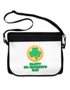 Shamrock Button - St Patrick's Day Neoprene Laptop Shoulder Bag by TooLoud-Laptop Shoulder Bag-TooLoud-Black-White-One-Size-Adult-Davson Sales