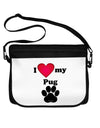 I Heart My Pug Neoprene Laptop Shoulder Bag by TooLoud-TooLoud-Black-White-15 Inches-Davson Sales