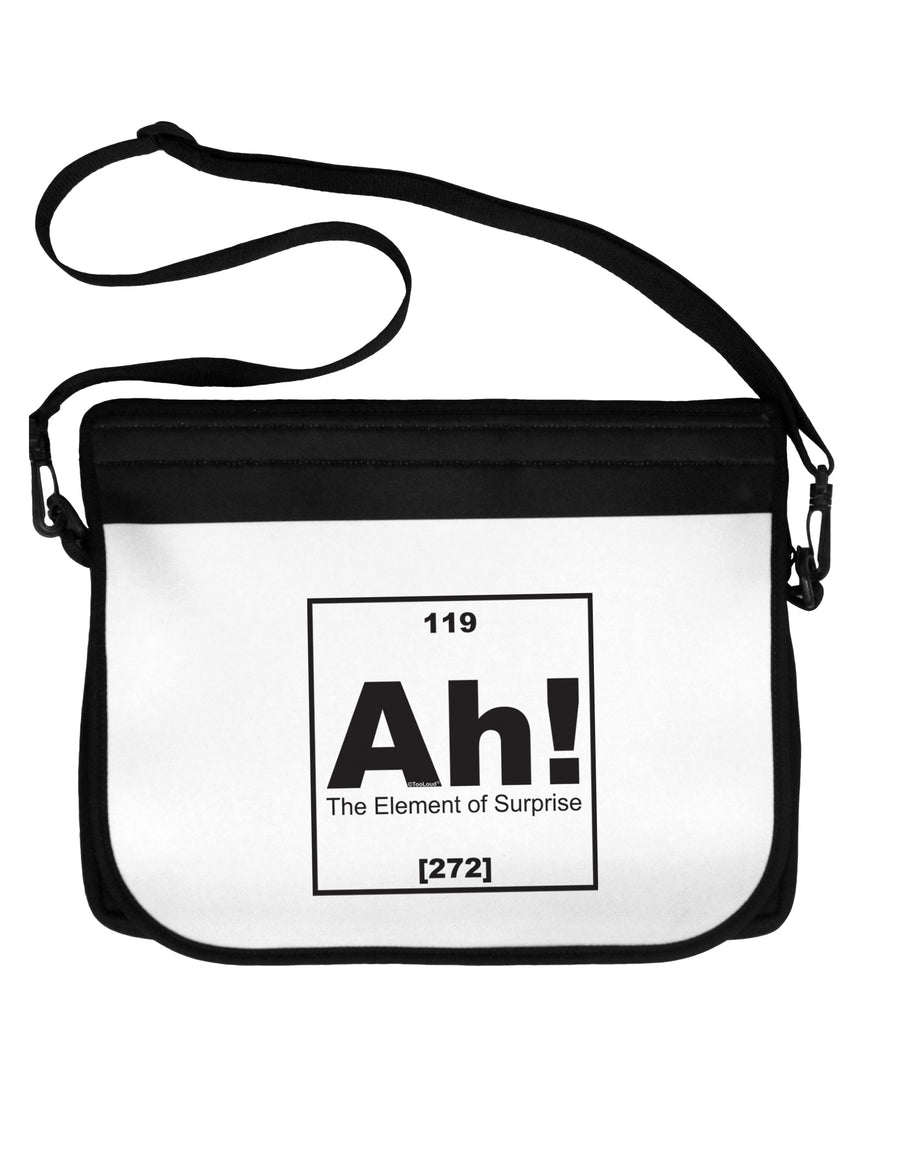 Ah the Element of Surprise Funny Science Neoprene Laptop Shoulder Bag by TooLoud-Laptop Shoulder Bag-TooLoud-Black-White-15 Inches-Davson Sales