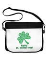 Happy St. Paddy's Day Shamrock Design Neoprene Laptop Shoulder Bag by TooLoud-Laptop Shoulder Bag-TooLoud-Black-White-One-Size-Adult-Davson Sales