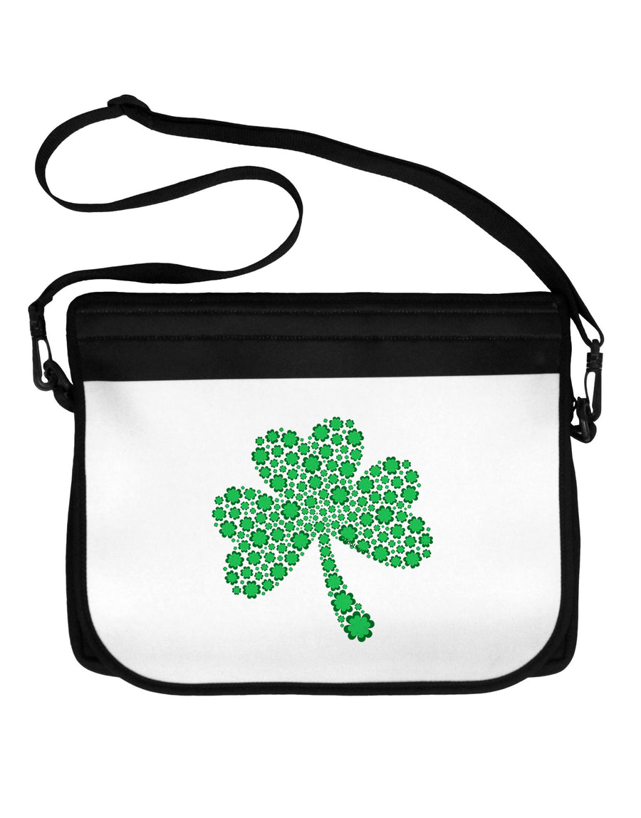 St. Patrick's Day Shamrock Design - Shamrocks Neoprene Laptop Shoulder Bag by TooLoud-Laptop Shoulder Bag-TooLoud-Black-White-One-Size-Adult-Davson Sales