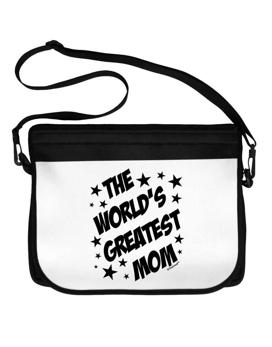 The World's Greatest Mom - Superhero Style Neoprene Laptop Shoulder Bag by TooLoud-Laptop Shoulder Bag-TooLoud-Black-White-One Size-Davson Sales