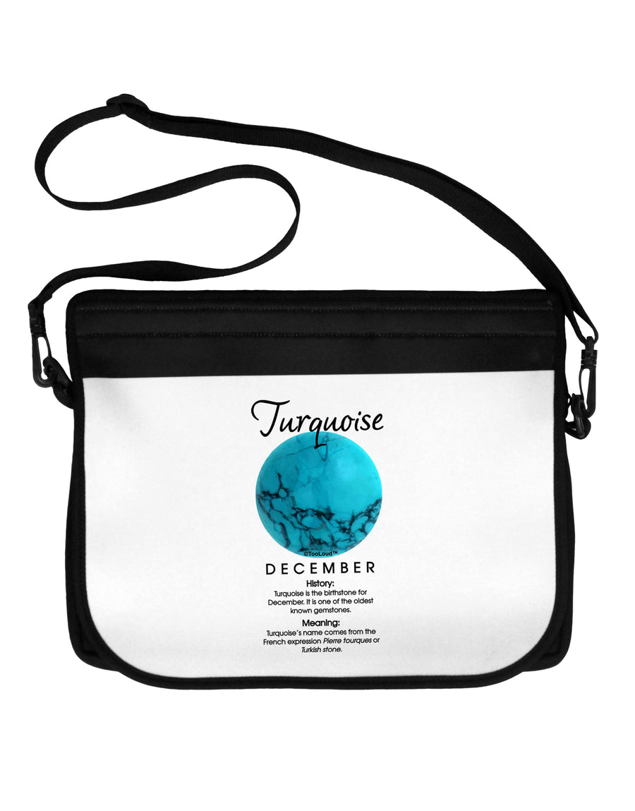 Birthstone Turquoise Neoprene Laptop Shoulder Bag by TooLoud-Laptop Shoulder Bag-TooLoud-Black-White-15 Inches-Davson Sales