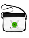 Clover and Crossbones Neoprene Laptop Shoulder Bag by TooLoud-TooLoud-Black-White-15 Inches-Davson Sales