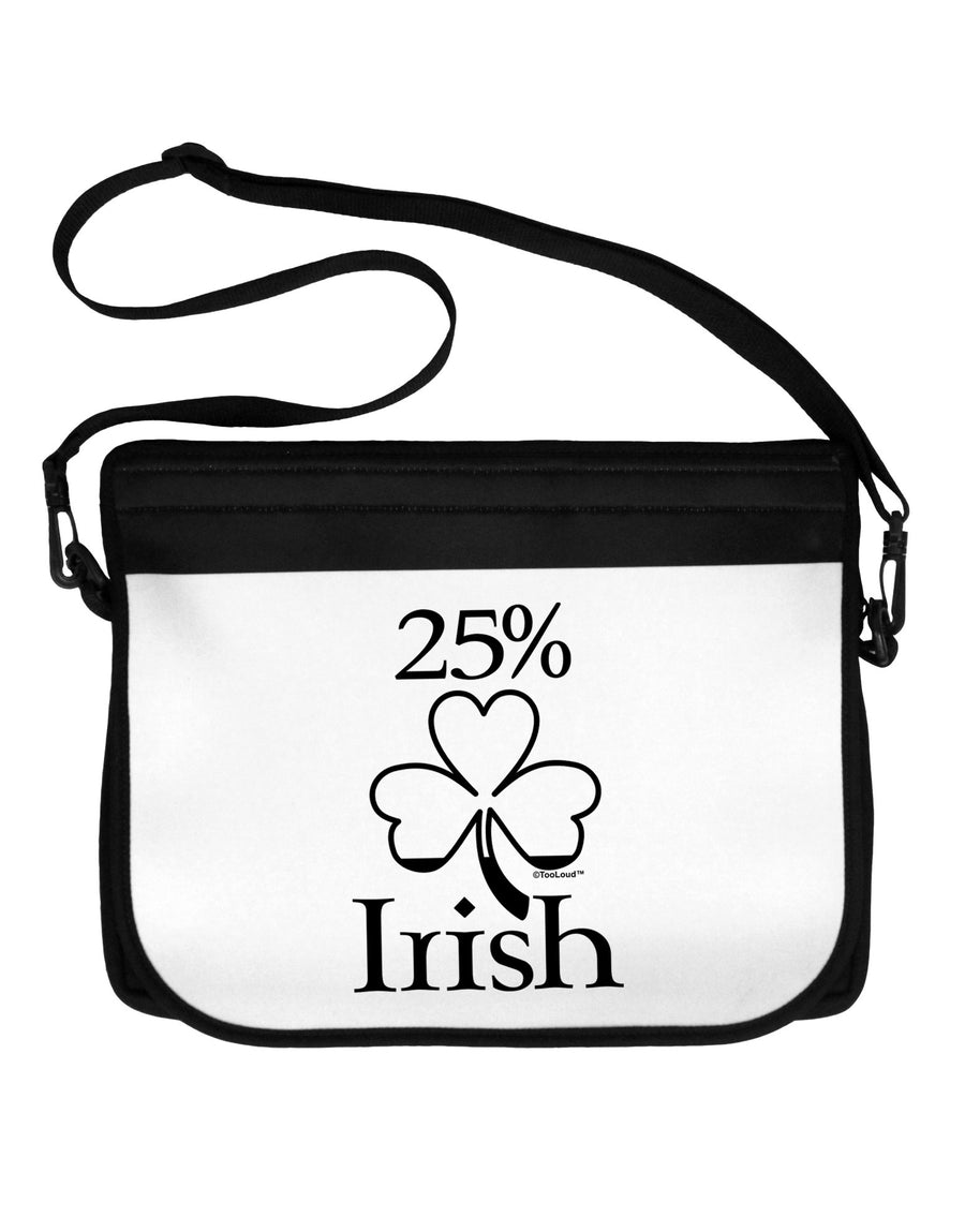 25 Percent Irish - St Patricks Day Neoprene Laptop Shoulder Bag by TooLoud-Laptop Shoulder Bag-TooLoud-Black-White-One-Size-Adult-Davson Sales