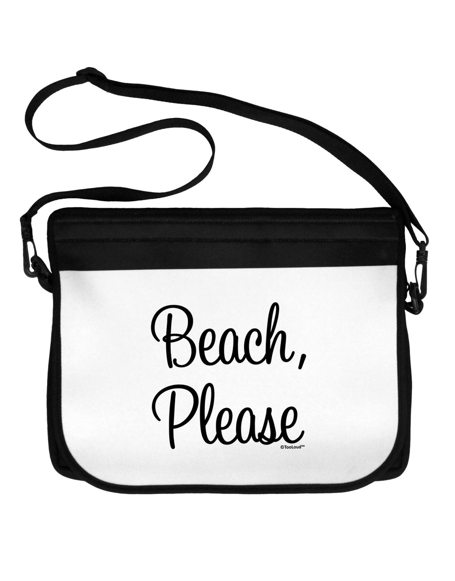 Beach Please Neoprene Laptop Shoulder Bag-Laptop Shoulder Bag-TooLoud-Black-White-One Size-Davson Sales