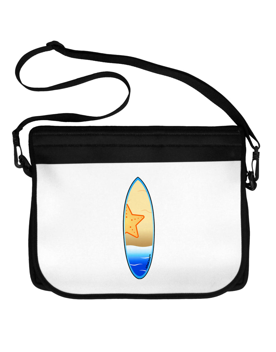 Starfish Surfboard Neoprene Laptop Shoulder Bag by TooLoud-Laptop Shoulder Bag-TooLoud-Black-White-One Size-Davson Sales