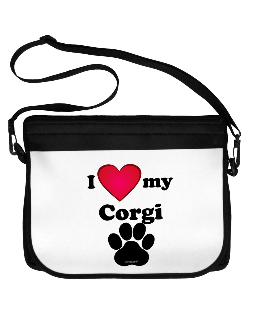 I Heart My Corgi Neoprene Laptop Shoulder Bag by TooLoud-TooLoud-Black-White-15 Inches-Davson Sales