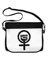 Distressed Feminism Symbol Neoprene Laptop Shoulder Bag-Laptop Shoulder Bag-TooLoud-Black-White-One Size-Davson Sales