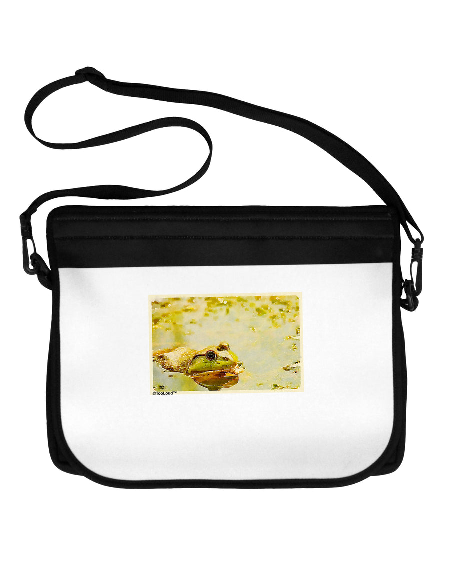 Bullfrog In Watercolor Neoprene Laptop Shoulder Bag by TooLoud-Laptop Shoulder Bag-TooLoud-Black-White-15 Inches-Davson Sales