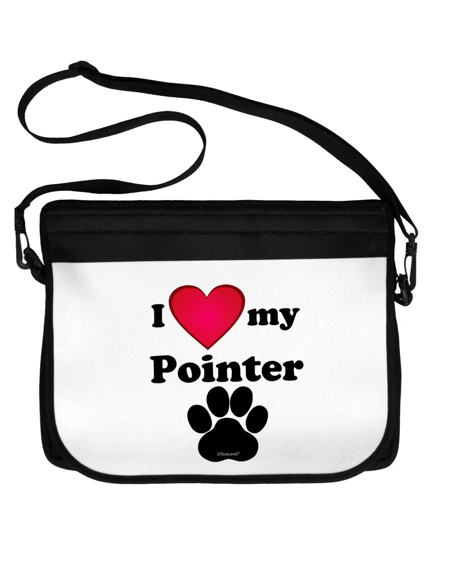 I Heart My Pointer Neoprene Laptop Shoulder Bag by TooLoud-TooLoud-Black-White-15 Inches-Davson Sales