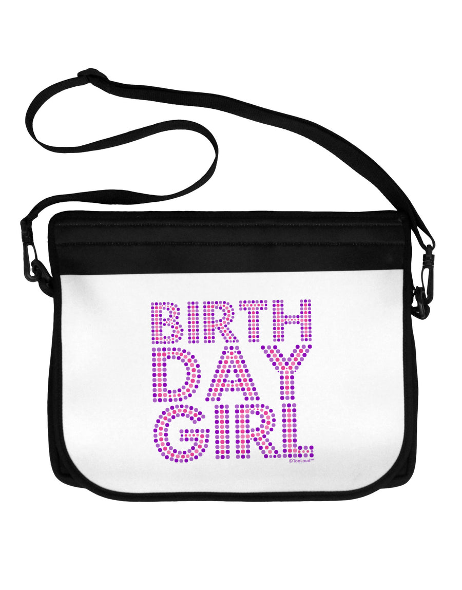 Birthday Girl - Pink and Purple Dots Neoprene Laptop Shoulder Bag by TooLoud-Laptop Shoulder Bag-TooLoud-Black-White-One Size-Davson Sales