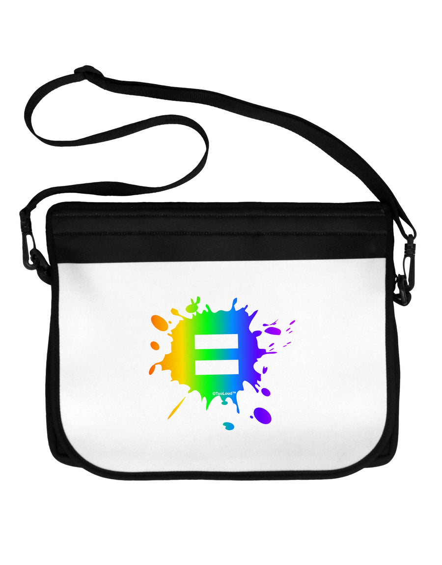 Equal Rainbow Paint Splatter Neoprene Laptop Shoulder Bag by TooLoud-Laptop Shoulder Bag-TooLoud-Black-White-One Size-Davson Sales