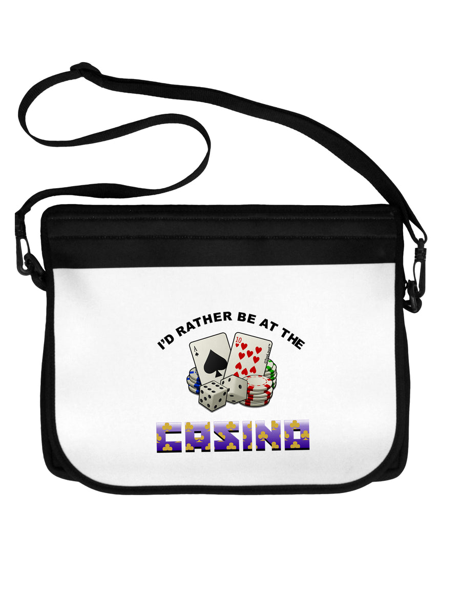 I'd Rather Be At The Casino Funny Neoprene Laptop Shoulder Bag by TooLoud-TooLoud-Black-White-15 Inches-Davson Sales