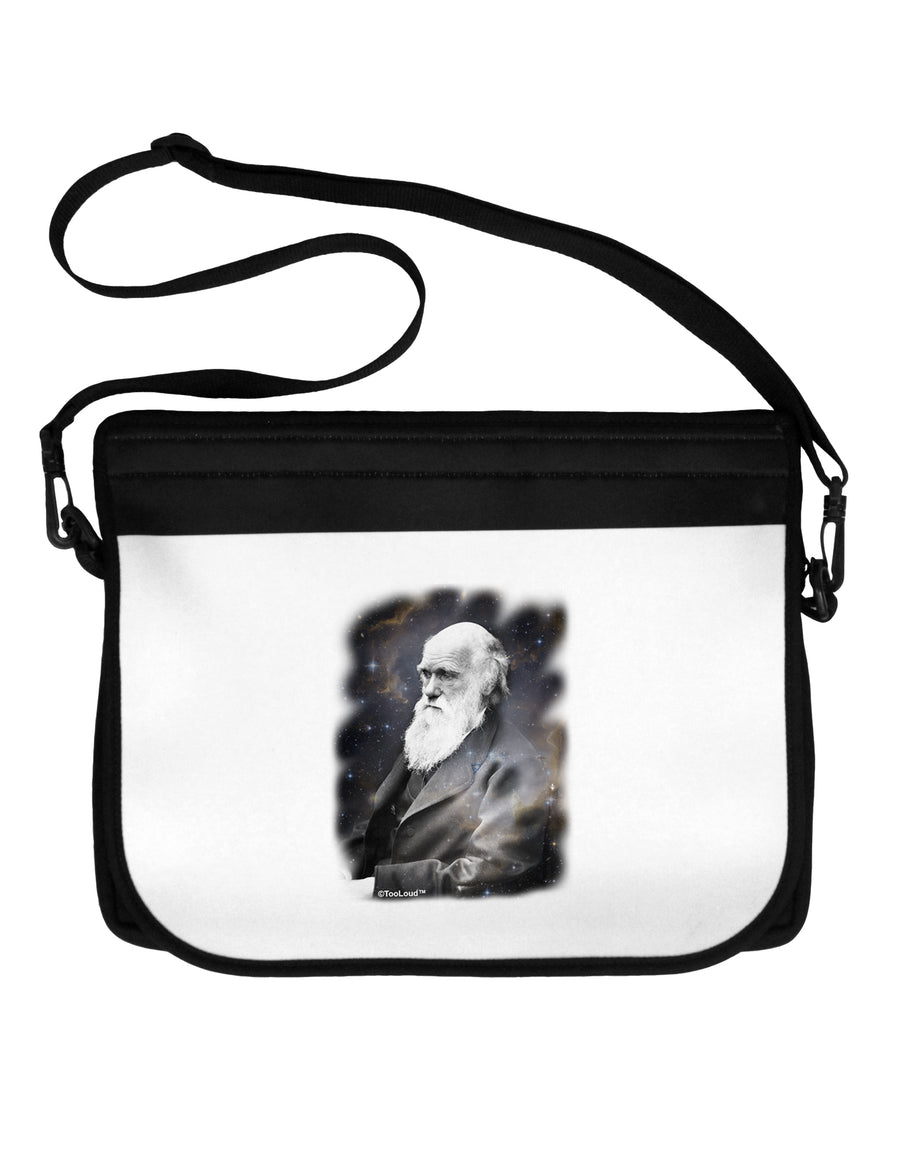 Charles Darwin In Space Neoprene Laptop Shoulder Bag by TooLoud-Laptop Shoulder Bag-TooLoud-Black-White-One Size-Davson Sales