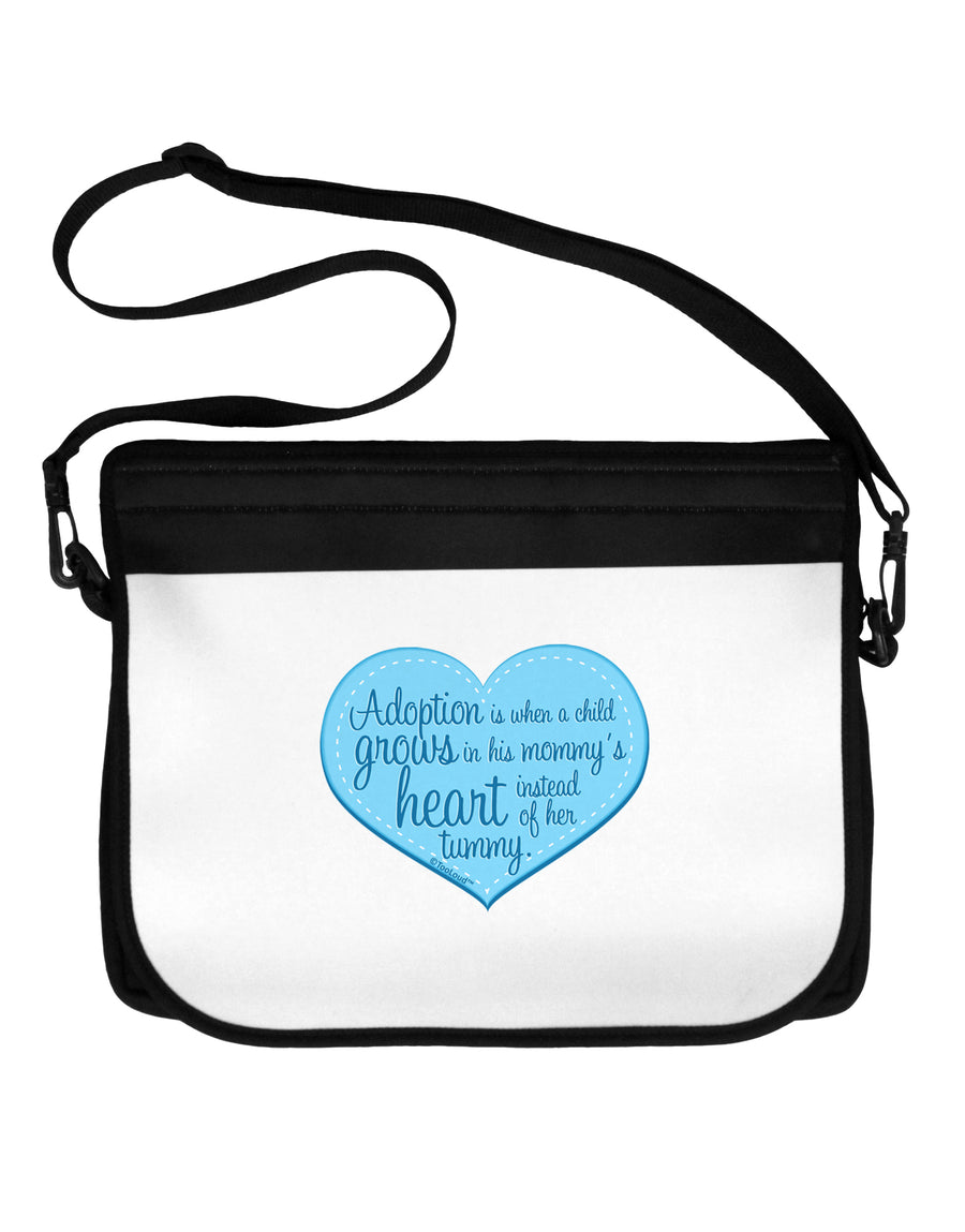 Adoption is When - Mom and Son Quote Neoprene Laptop Shoulder Bag by TooLoud-Laptop Shoulder Bag-TooLoud-Black-White-One Size-Davson Sales