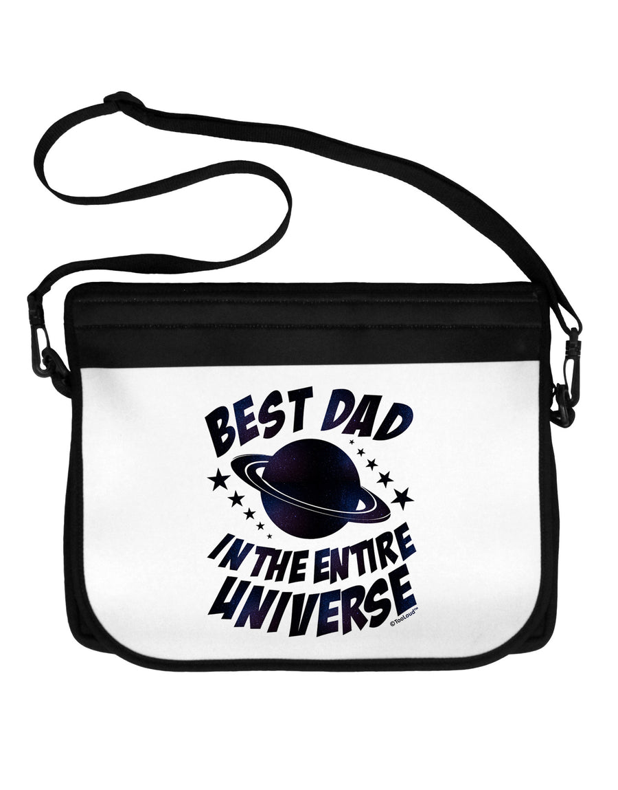 Best Dad in the Entire Universe - Galaxy Print Neoprene Laptop Shoulder Bag-Laptop Shoulder Bag-TooLoud-Black-White-One Size-Davson Sales