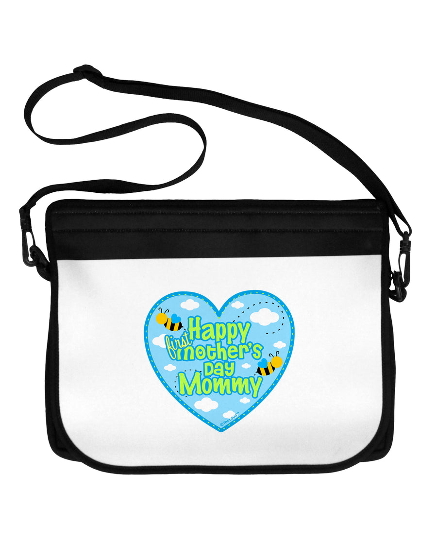 Happy First Mother's Day Mommy - Blue Neoprene Laptop Shoulder Bag by TooLoud-Laptop Shoulder Bag-TooLoud-Black-White-One Size-Davson Sales
