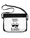 50 Percent Irish - St Patricks Day Neoprene Laptop Shoulder Bag by TooLoud-Laptop Shoulder Bag-TooLoud-Black-White-One-Size-Adult-Davson Sales