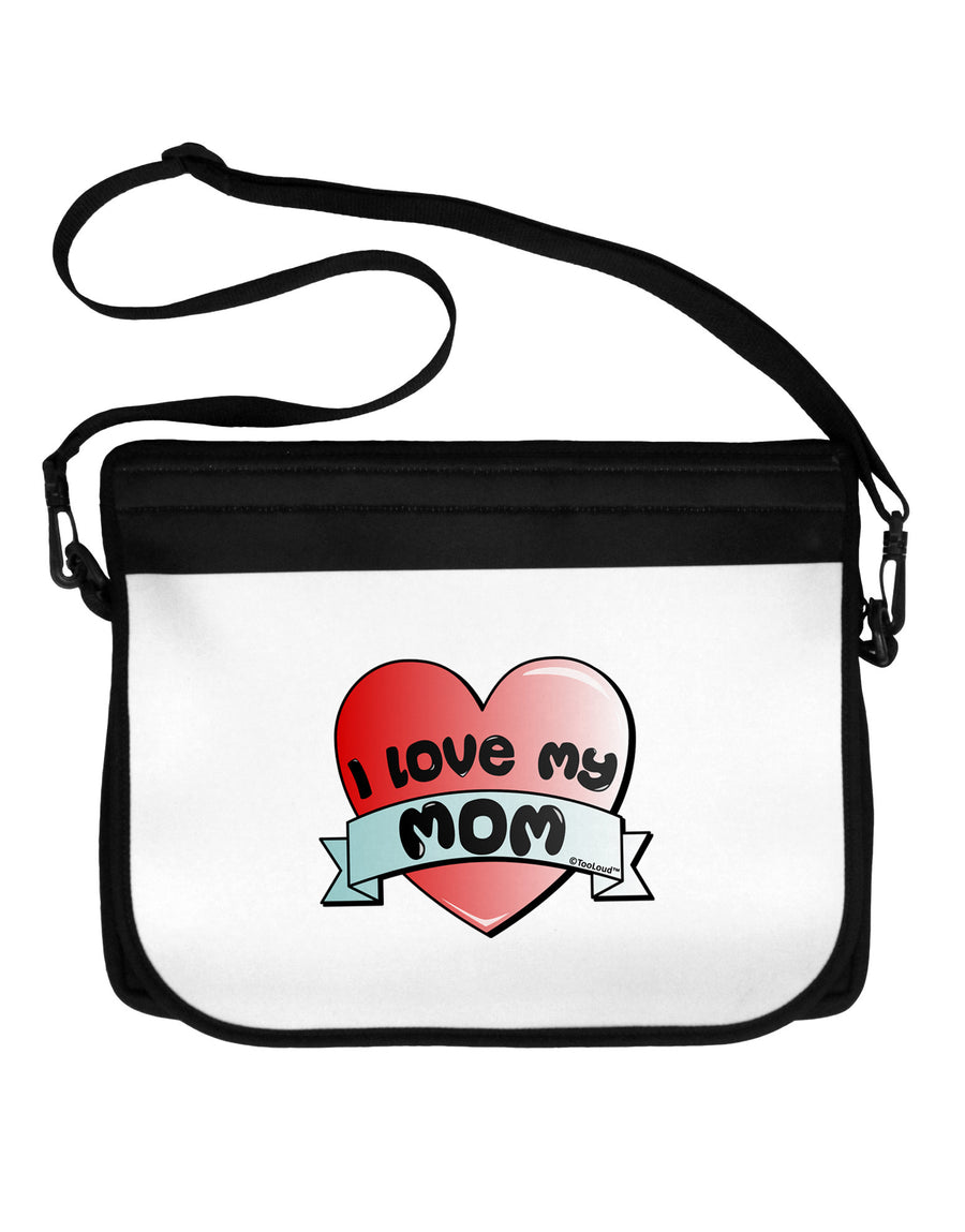 I Love My Mom - Heart Banner Design Neoprene Laptop Shoulder Bag by TooLoud-Laptop Shoulder Bag-TooLoud-Black-White-One Size-Davson Sales
