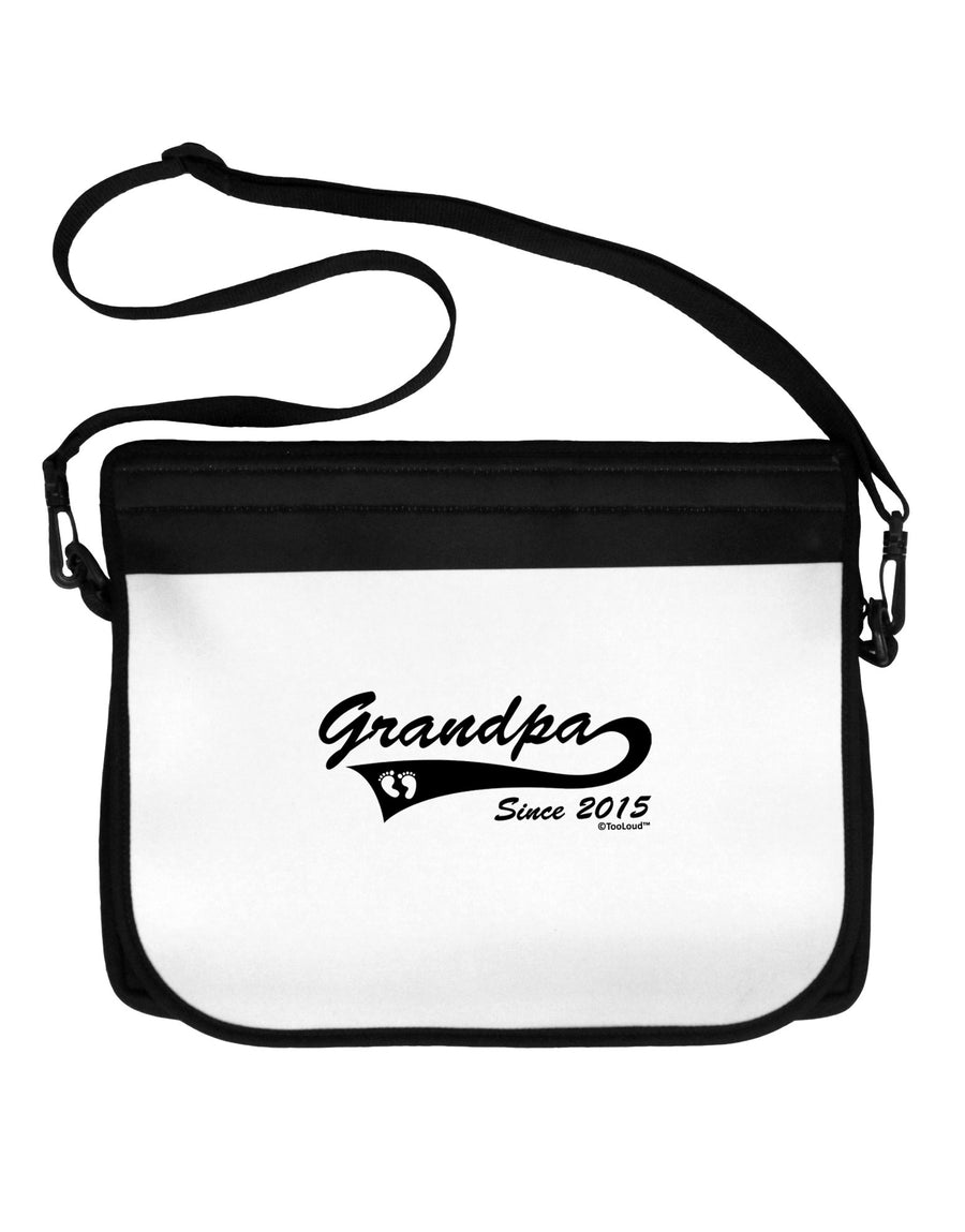 Grandpa Since 2015 Neoprene Laptop Shoulder Bag by TooLoud-Laptop Shoulder Bag-TooLoud-Black-White-One Size-Davson Sales