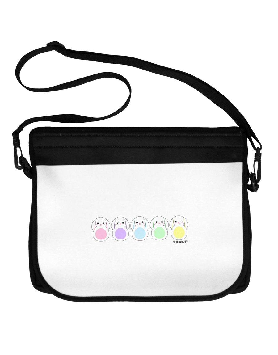Cute Pastel Bunnies Neoprene Laptop Shoulder Bag by TooLoud-Laptop Shoulder Bag-TooLoud-Black-White-One Size-Davson Sales