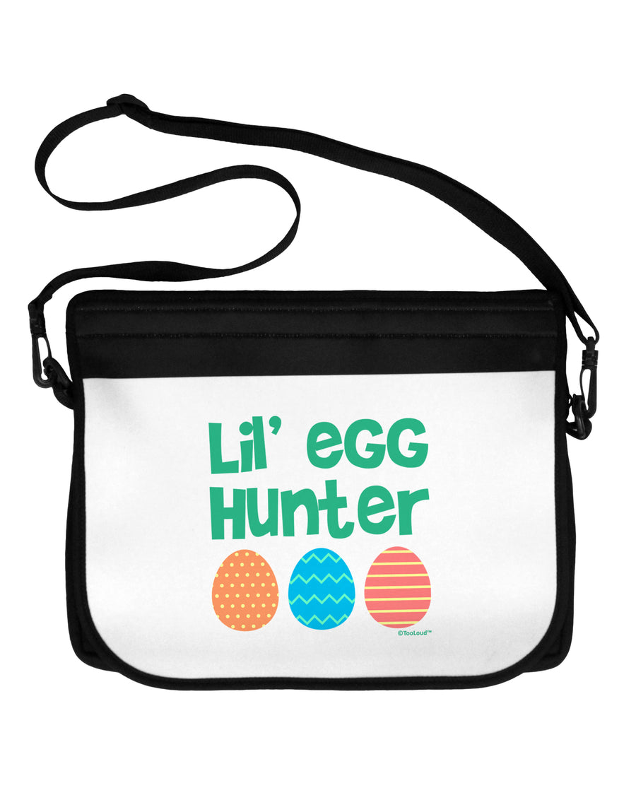 Lil' Egg Hunter - Easter - Green Neoprene Laptop Shoulder Bag by TooLoud-Laptop Shoulder Bag-TooLoud-Black-White-One Size-Davson Sales