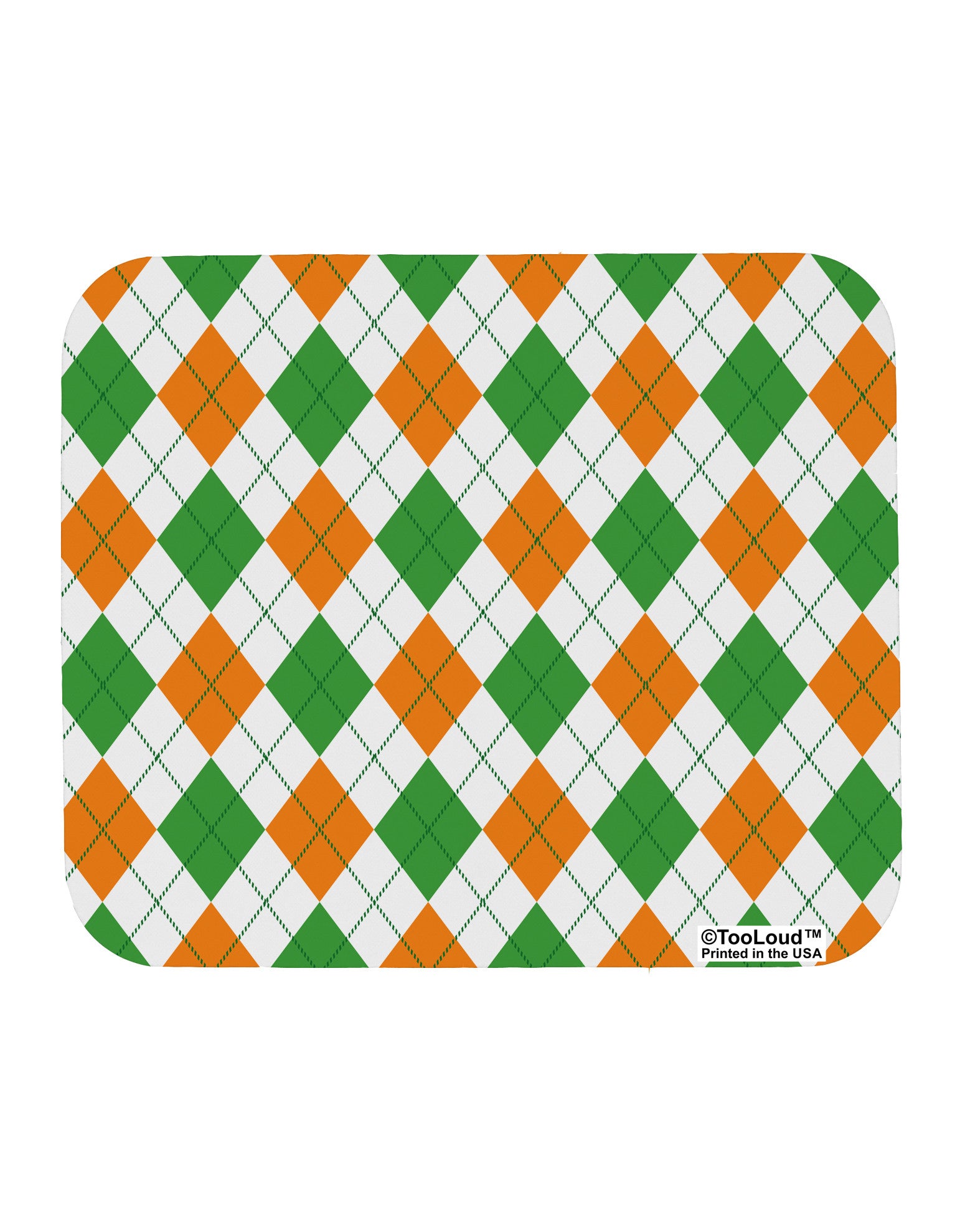 Irish Colors Argyle Pattern Mousepad All Over Print-TooLoud-White-Davson Sales
