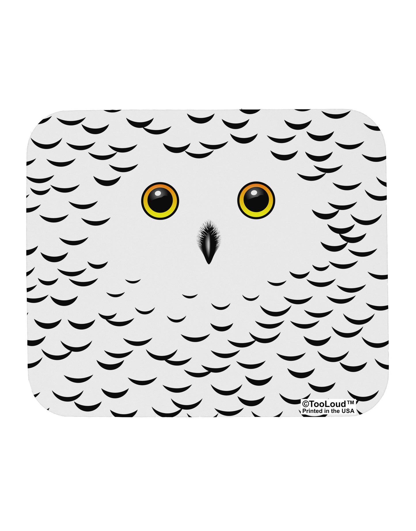 Snowy Owl Cute Animal Face Mousepad All Over Print-TooLoud-White-Davson Sales