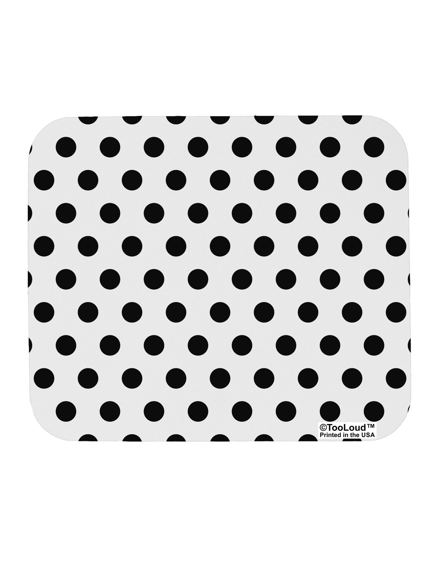 Black Polka Dots on White Mousepad All Over Print by TooLoud-TooLoud-White-Davson Sales