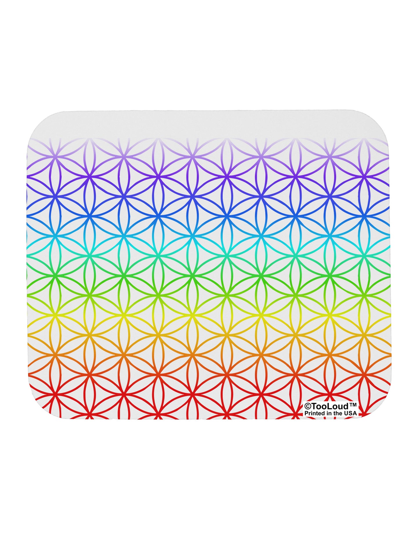 Chakra Flower of Life on White Mousepad All Over Print-TooLoud-White-Davson Sales