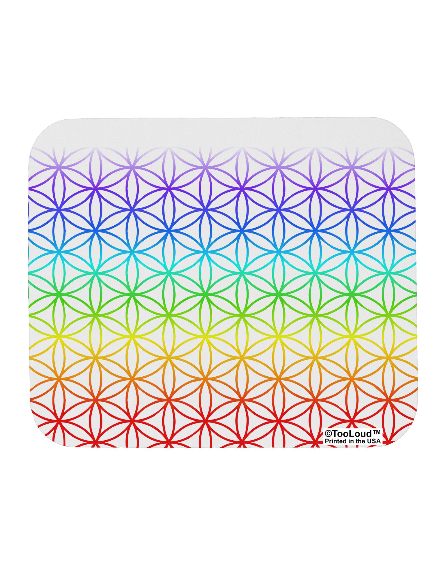 Chakra Flower of Life on White Mousepad All Over Print-TooLoud-White-Davson Sales