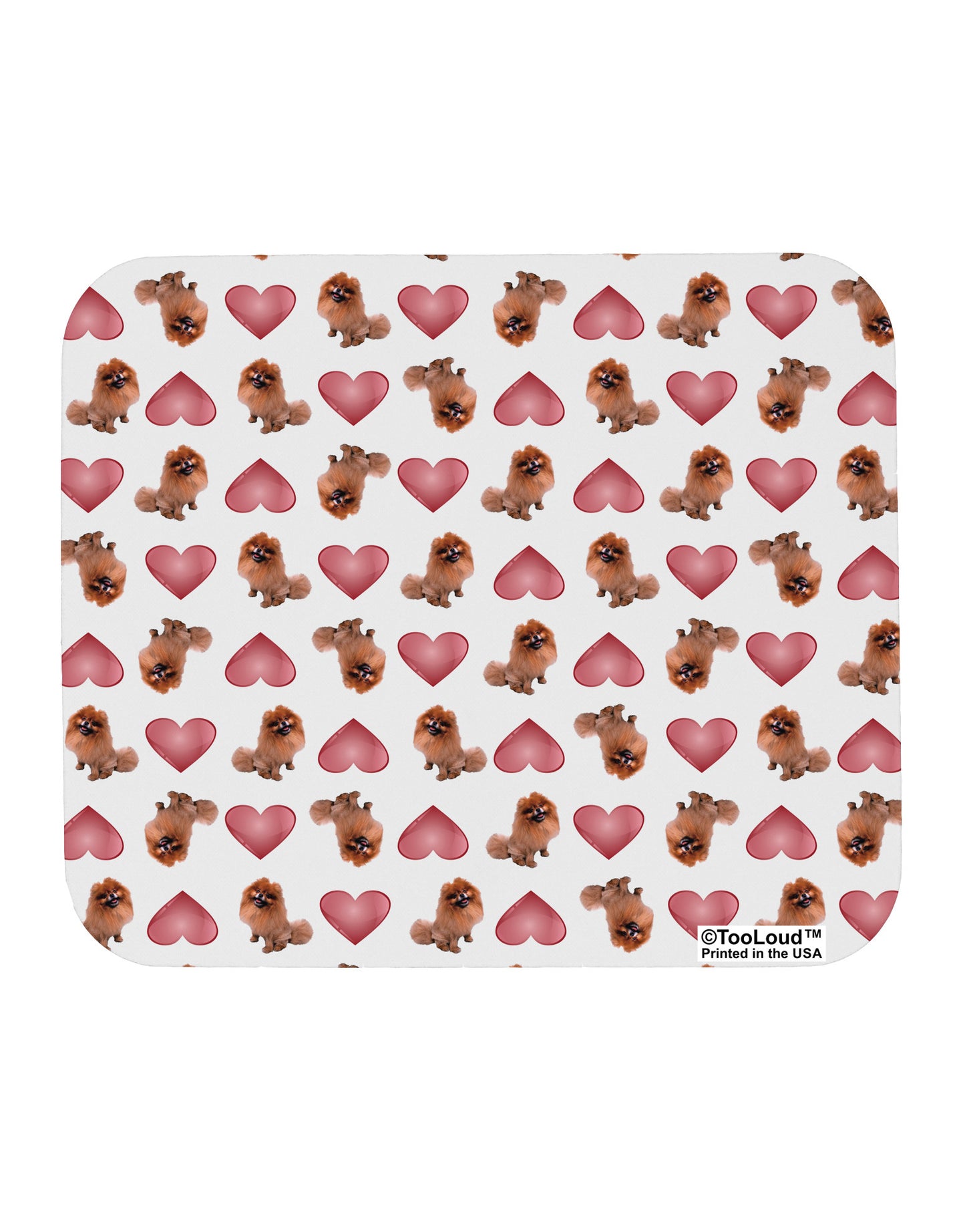 Pomeranian Hearts AOP Mousepad All Over Print-TooLoud-White-Davson Sales