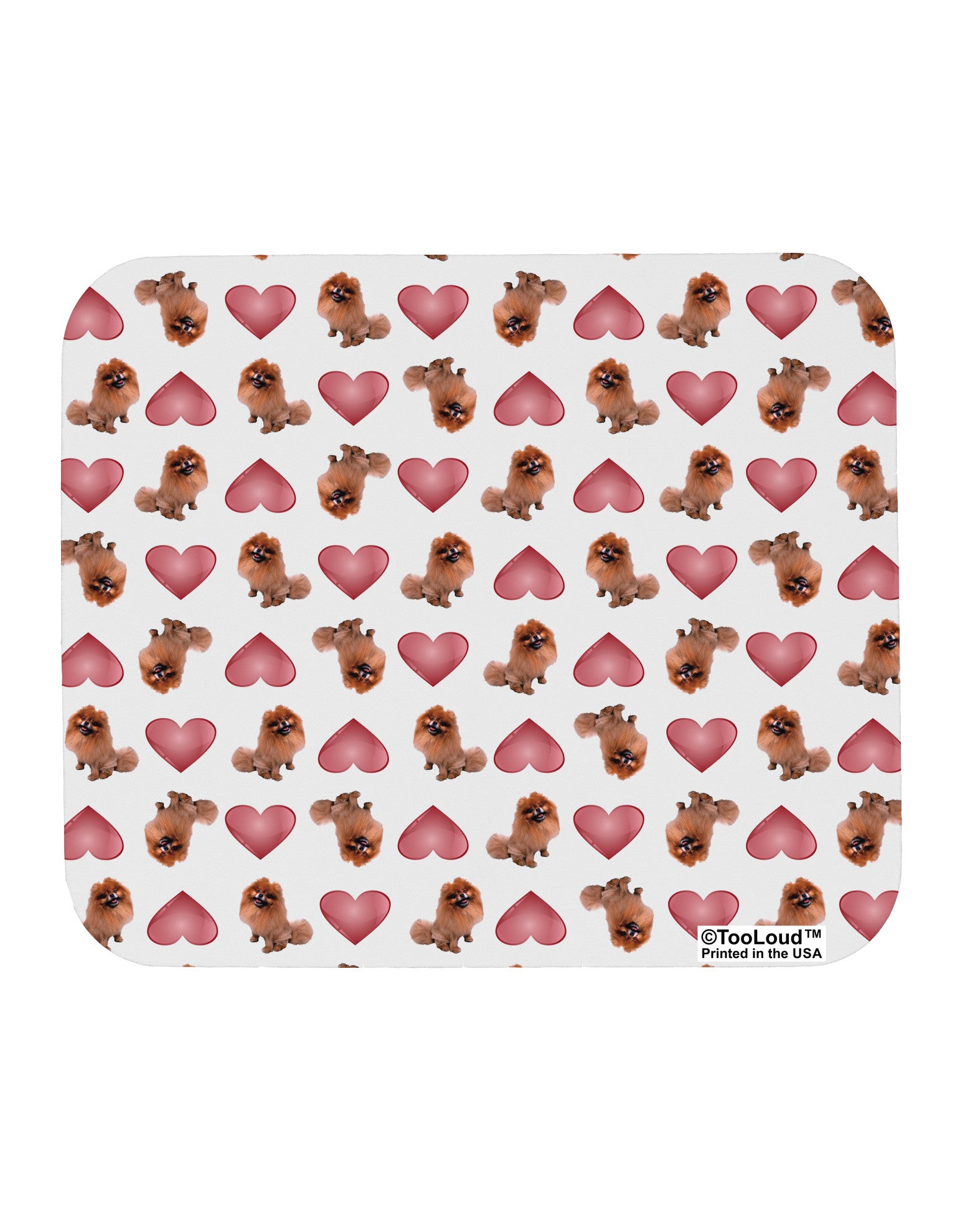 Pomeranian Hearts AOP Mousepad All Over Print-TooLoud-White-Davson Sales