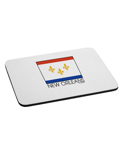 New Orleans Louisiana Flag Text Mousepad-TooLoud-White-Davson Sales