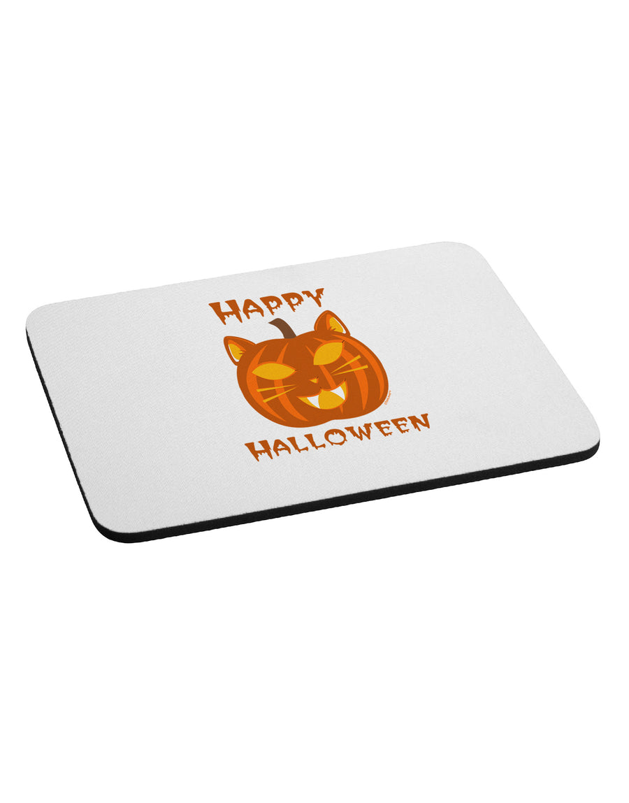 Cat-O-Lantern With Text Mousepad-TooLoud-White-Davson Sales