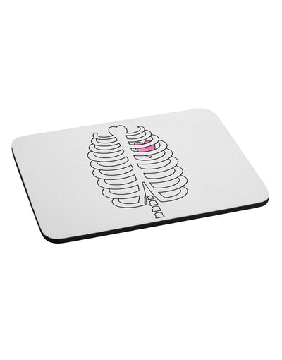 Skeleton Ribcage with Pink Heart Halloween Mousepad-TooLoud-White-Davson Sales