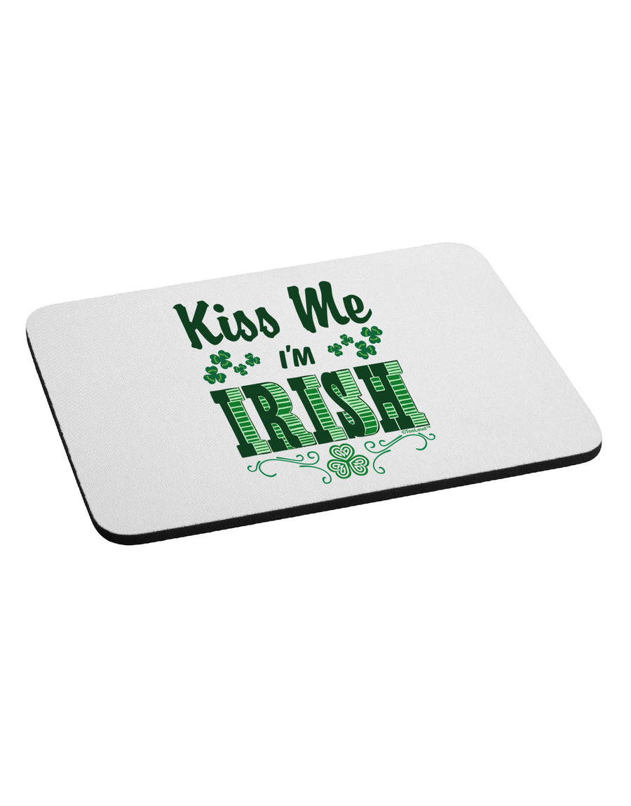 Kiss Me I'm Irish St Patricks Day Mousepad-TooLoud-White-Davson Sales