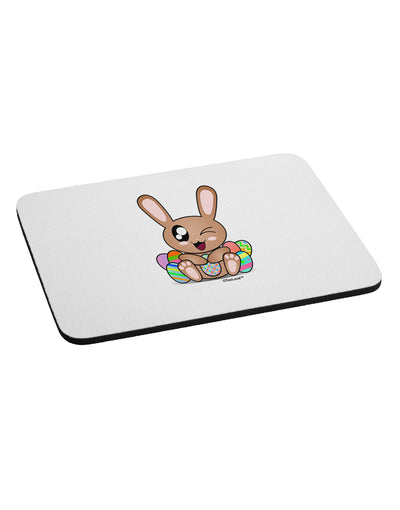 Cute Bunny with Eggs Mousepad-TooLoud-White-Davson Sales